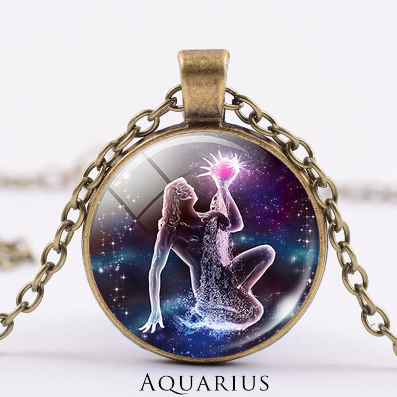 Titanium Steel Zodiac Necklace | 12 Constellations Protection