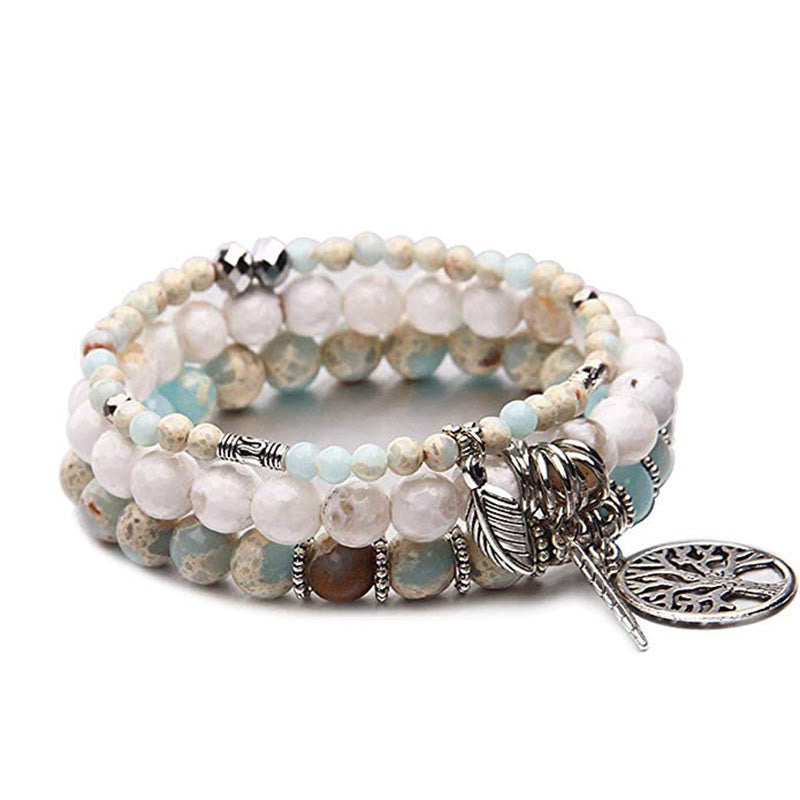 Turquoise Balance Bracelet with Tree of Life | Women's 8mm Beads