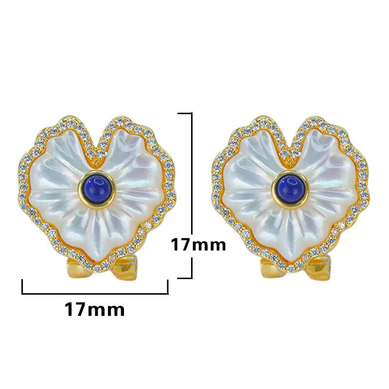 Spirituelles Halsketten-Set aus 925er Sterlingsilber mit Tridacna-Rot-Achat-Lazurit