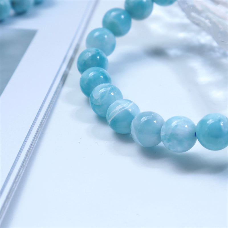Larimar Weisheits-Vertrauensarmband 8mm Naturstein