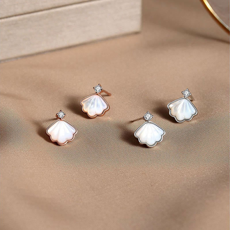 Spirituelles Schmuckset mit Tridacna-Stein aus 925er Sterlingsilber