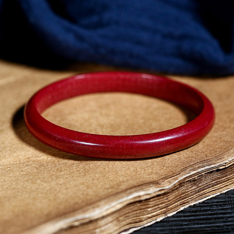 Unisex-Armreif mit Zinnober-Segen, 55–56 mm, graviert