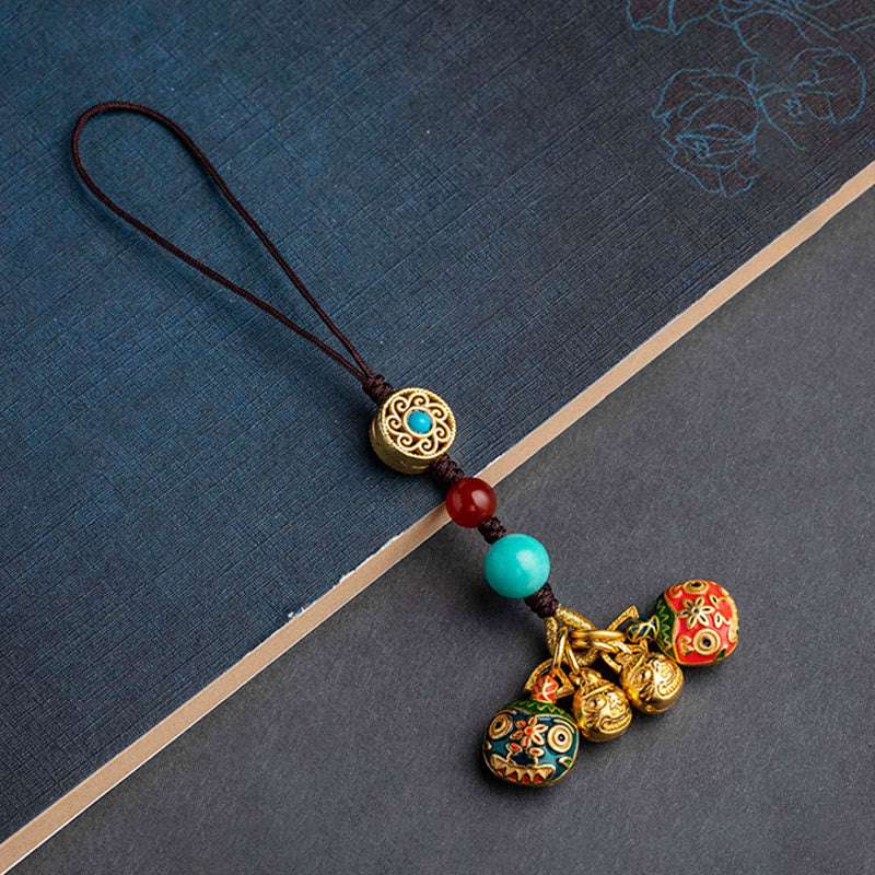 Gold Schluckendes Tier Familie Glück Schlüsselanhänger für spirituellen Reichtum