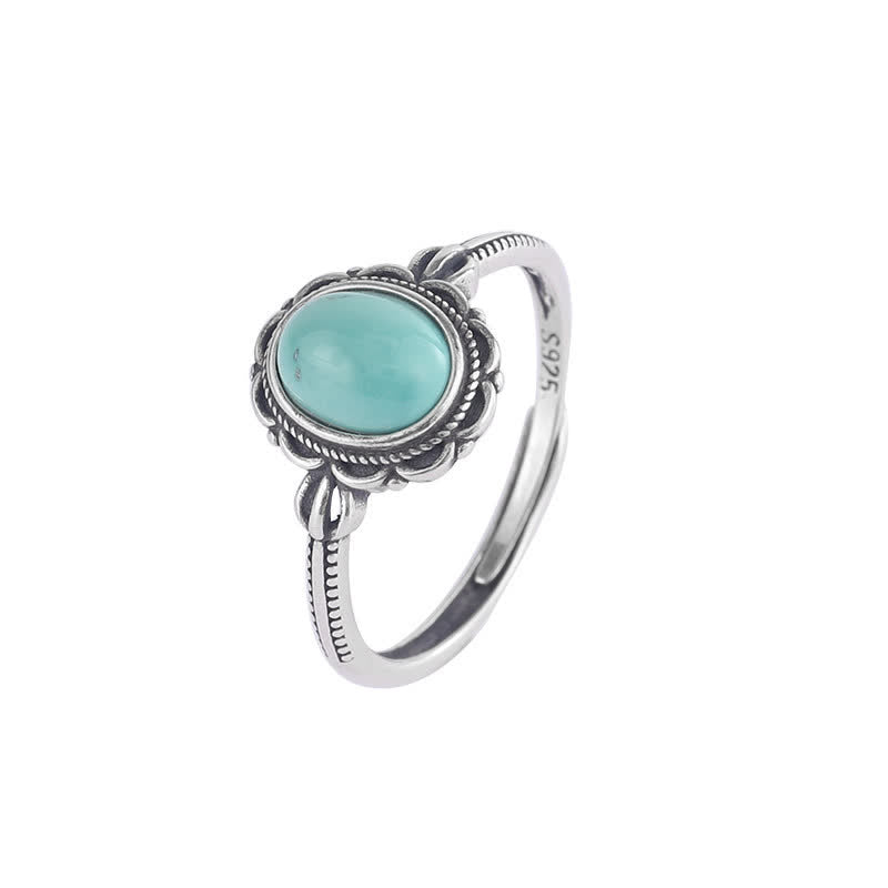 Türkis- und roter Achatring aus Sterlingsilber zum Schutz