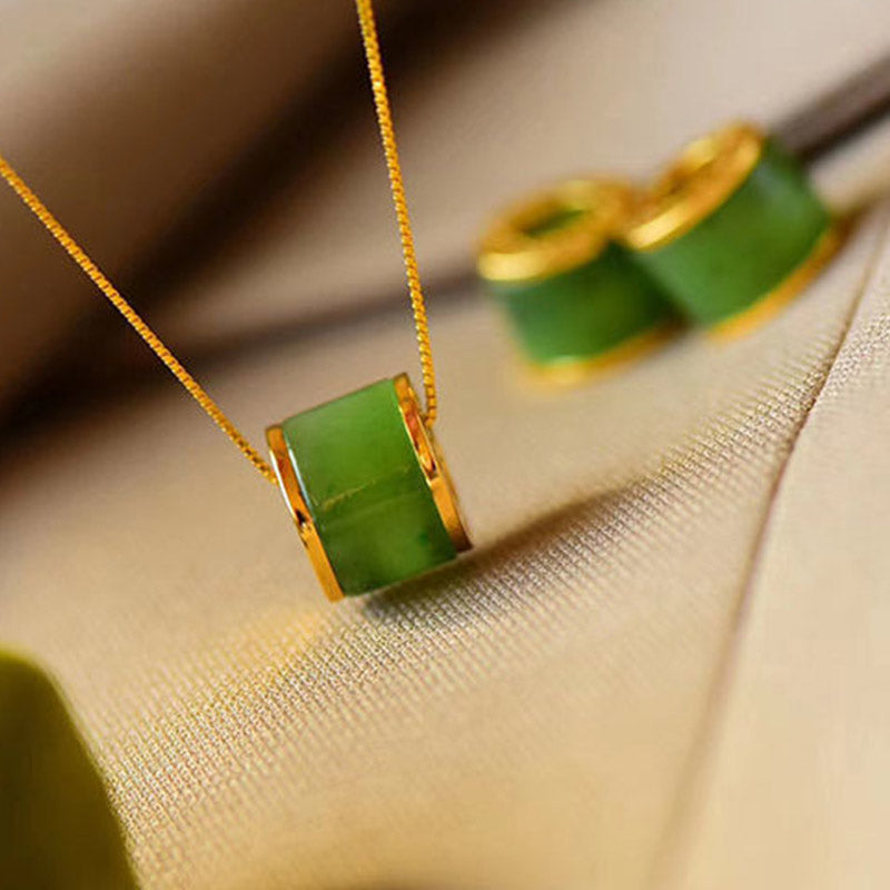 45 cm Cyan Jade Glückskette Anhänger für Erfolg