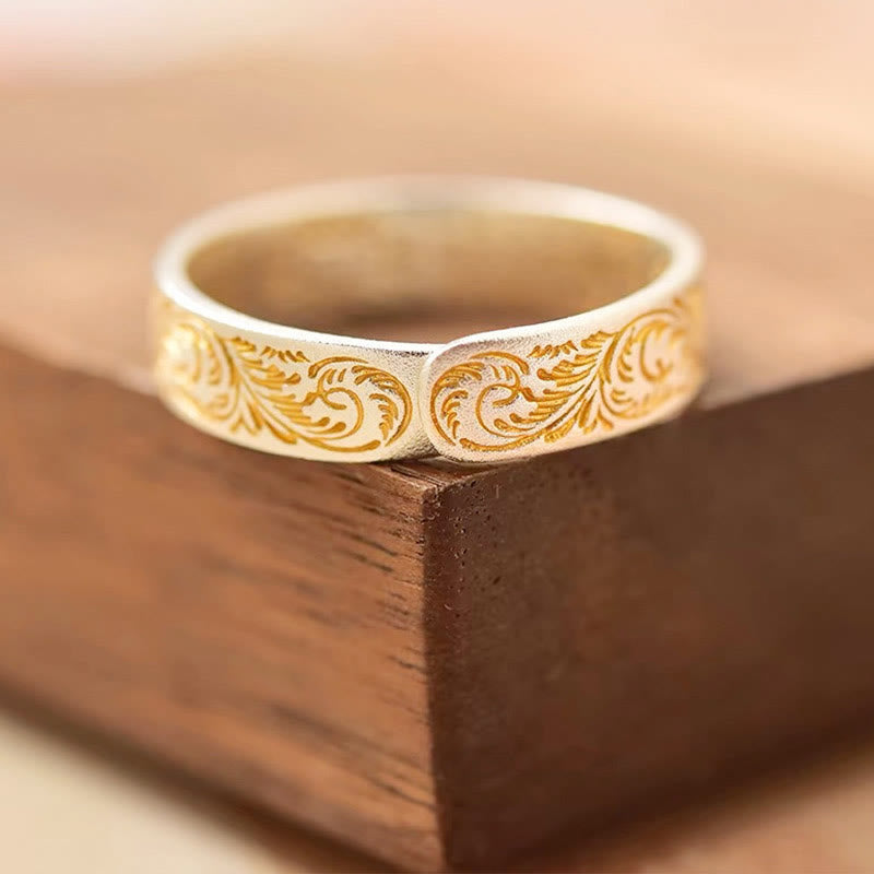 Verstellbarer spiritueller Ring aus 999 Sterlingsilber mit Herz-Sutra