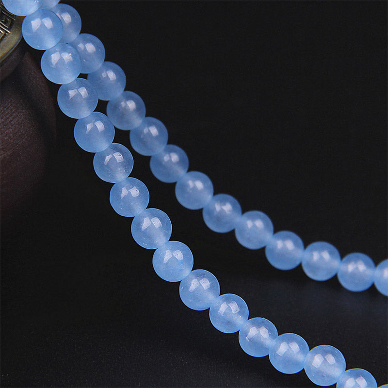 108 Perlen Blauer Kristall Edelstein Mala Armband 6mm Heilung