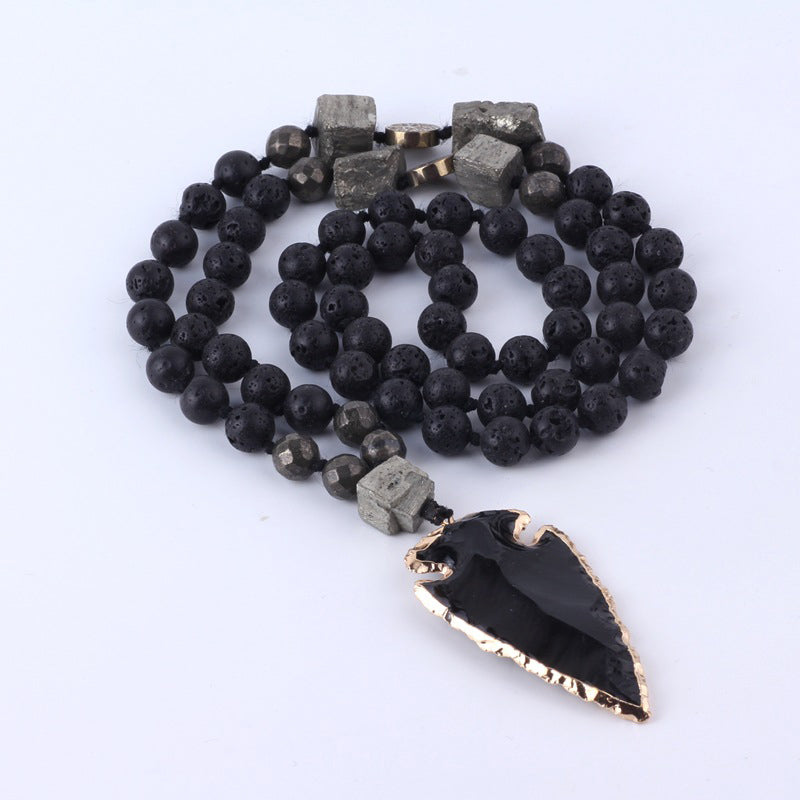 Lava Rock Spiritual Necklace 40cm for Meditation and Calm