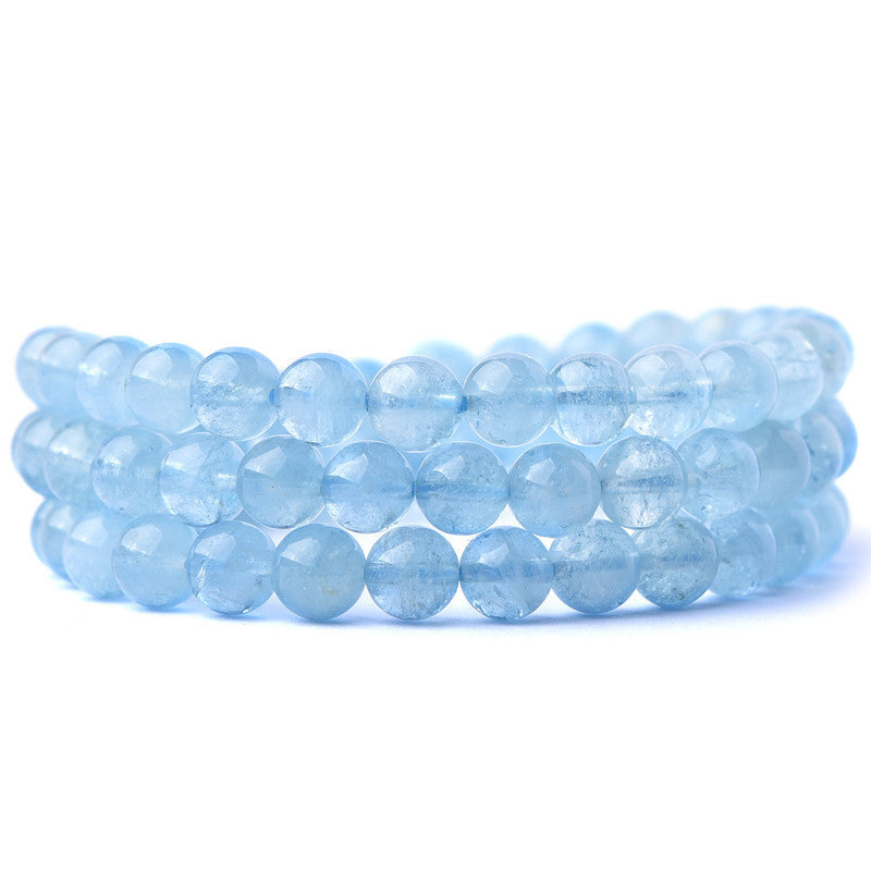 6 mm Aquamarin-Armband für Frieden und emotionale Heilung
