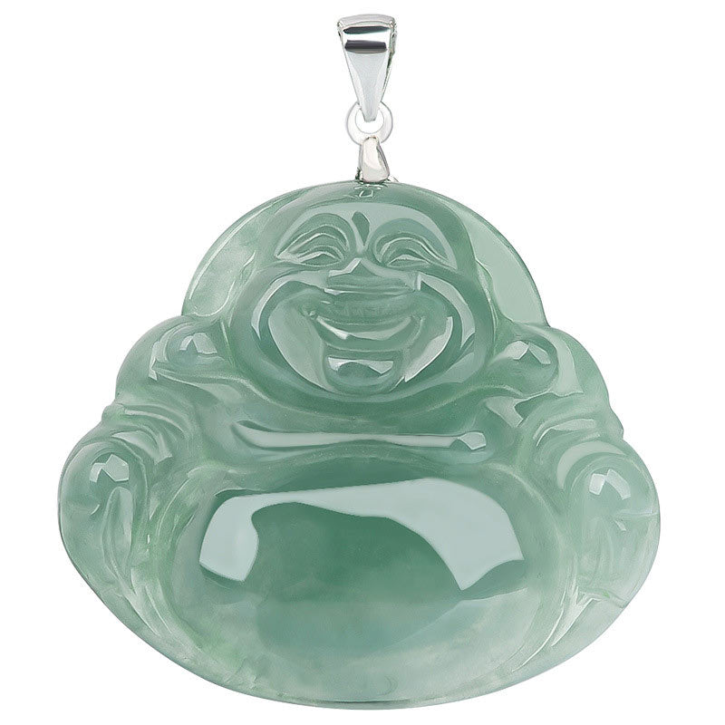Jadekette mit lachendem Buddha-Anhänger | Schutz & Ruhe