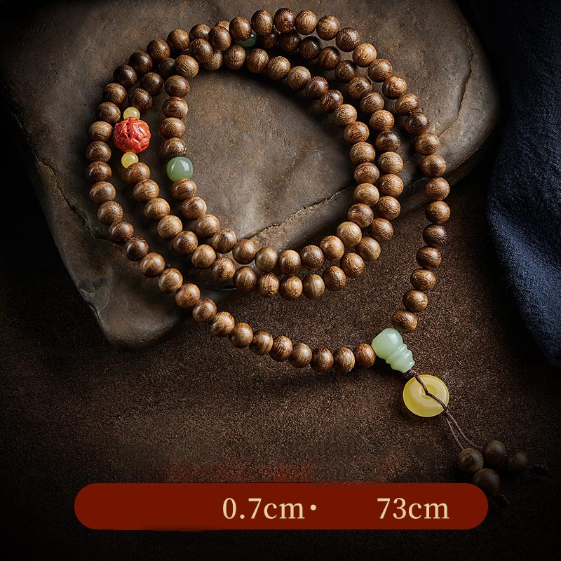 8 mm Adlerholz-Jade-Holz-Mala-Perlenarmband für Balance