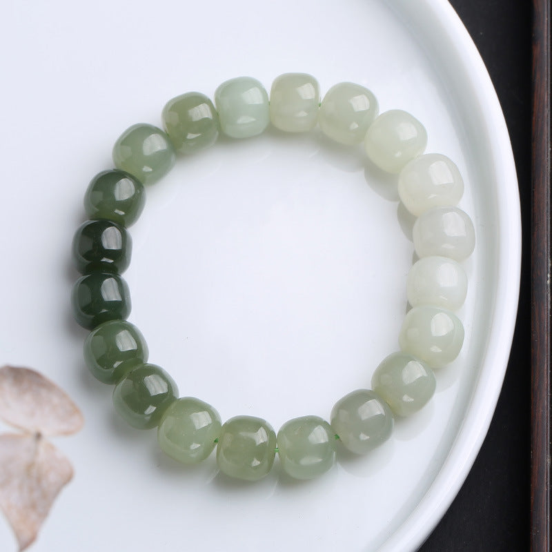 Glückssegenarmband aus Jade mit Farbverlauf | Unisex-Jadeschmuck