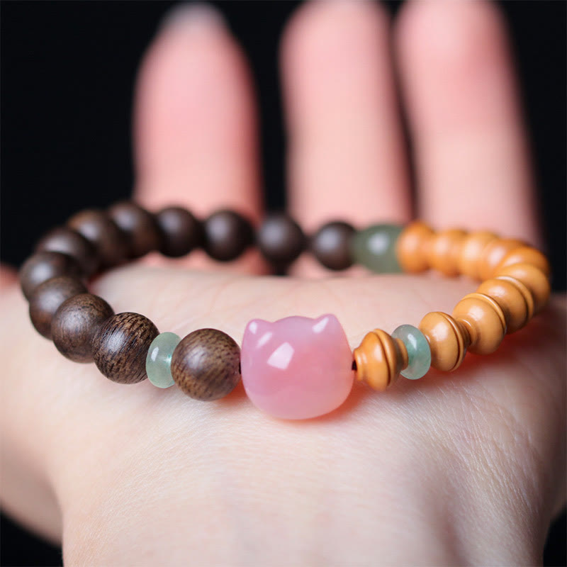 6 mm Adlerholz-Achat-Katzen-Balance-Armband