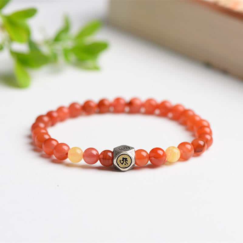 6 mm großes Armband zur Selbstakzeptanz mit chinesischem Tierkreiszeichen und rotem Achat
