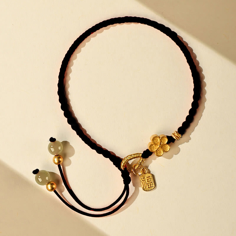 6 mm Hetian Jade Glücksbringer Pfirsichblütenarmband