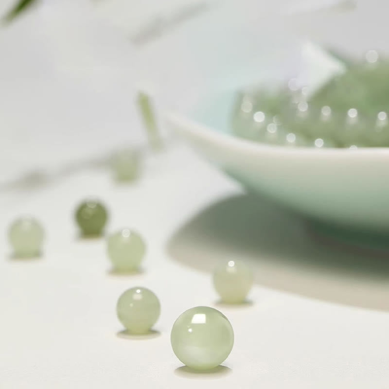 6 mm Hetian Jade-Kaninchen-Kupfermünzenarmband für Glück und Wohlstand