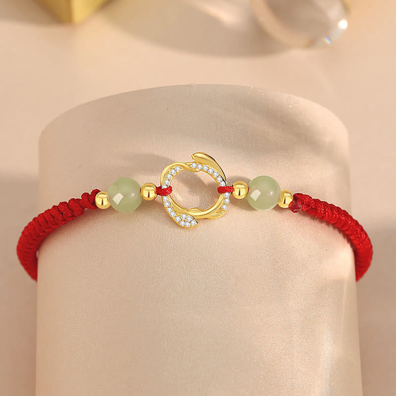 6 mm Hetian Jade Red String Schutzarmband Jahr der Schlange