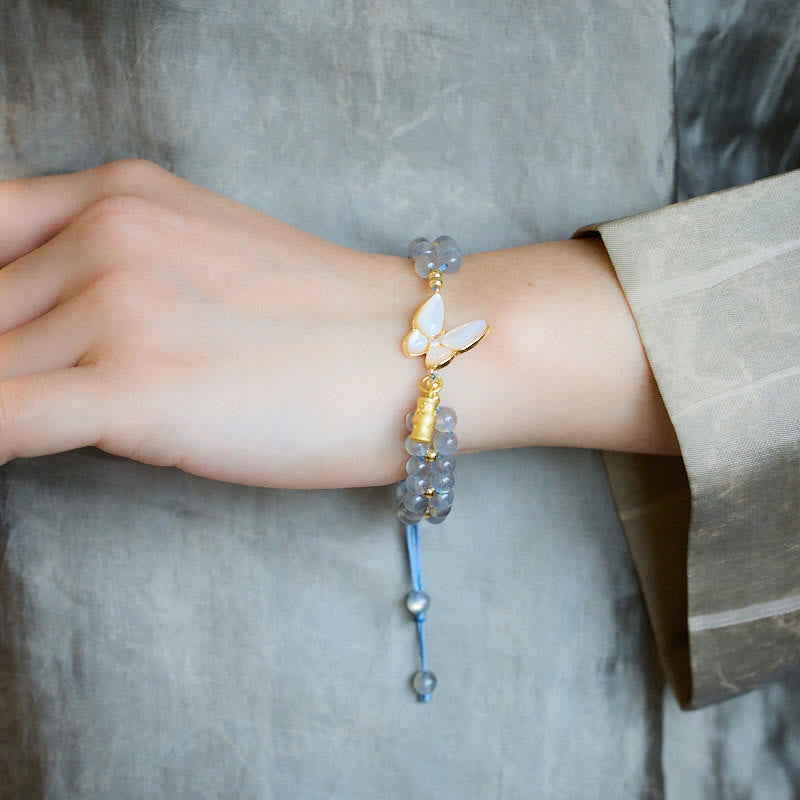 6 mm Mondstein-Schmetterlings-Bambus-Heilarmband