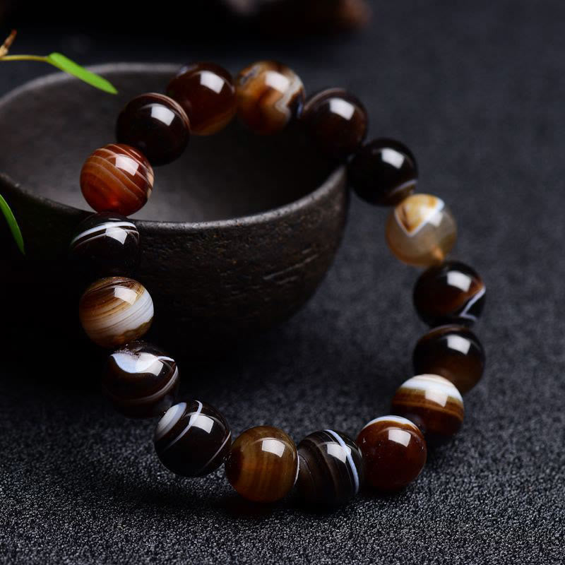 6 mm tibetisches Sardonyx-Armband für Positivität und Mut