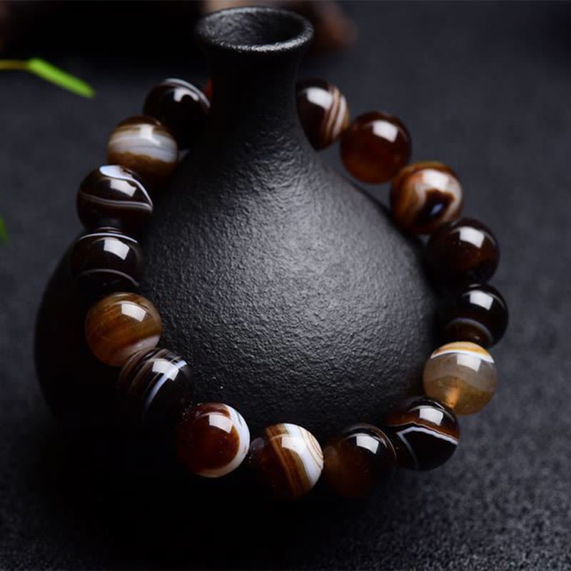 6 mm tibetisches Sardonyx-Armband für Positivität und Mut