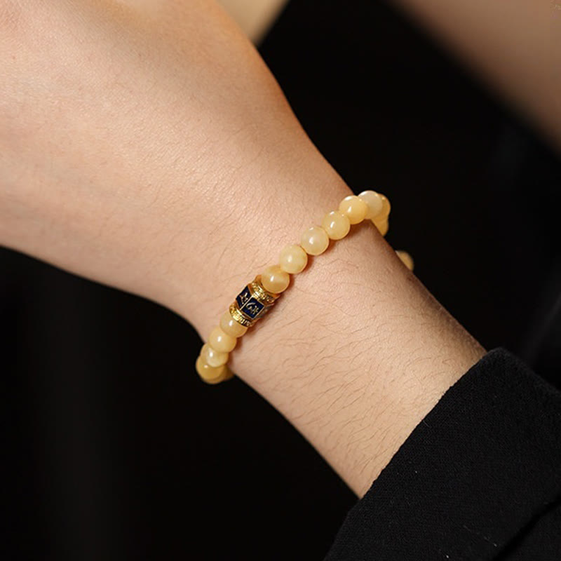 6 mm Topas Om Mani Padme Hum Armband