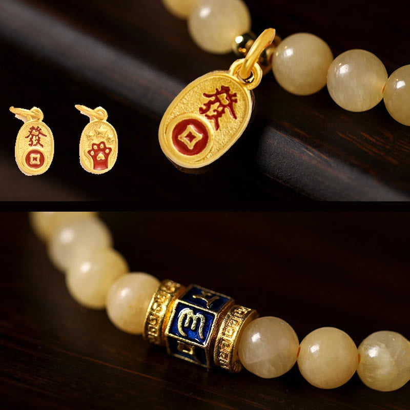 6 mm Topas Om Mani Padme Hum Armband
