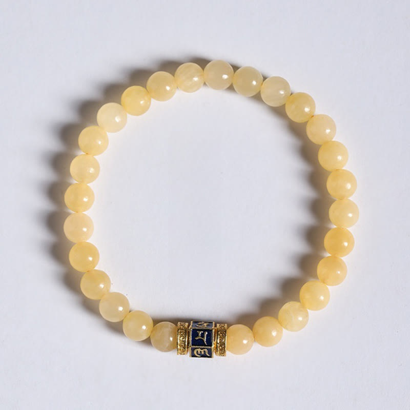6 mm Topas Om Mani Padme Hum Armband