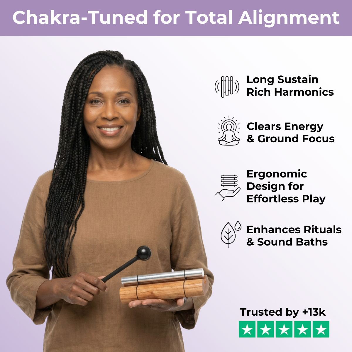 7 Chakra-Bar-Glockenspiel-Set für Meditation und Harmonie