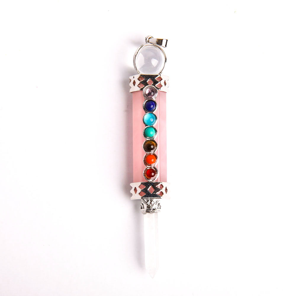 7 Chakra Crystal Jewelry Pendant 4 Inch Healing Necklace