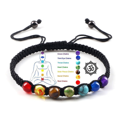 7 Chakra Balance Armband mit Edelsteinperlen