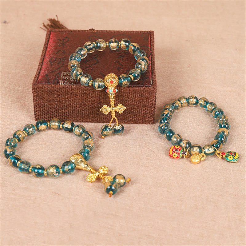 10 mm türkisfarbenes Dorje-Kraftperlenarmband