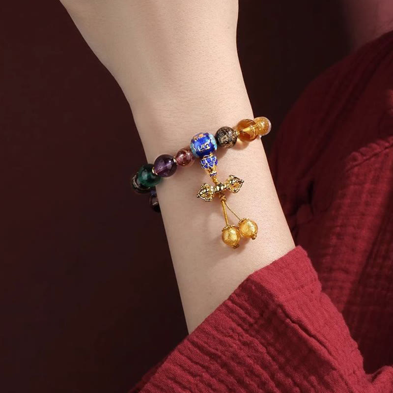 Om Mani Padme Hum Tibetisches Handgelenk Mala | 18 Räucherasche Liuli Glasperlen