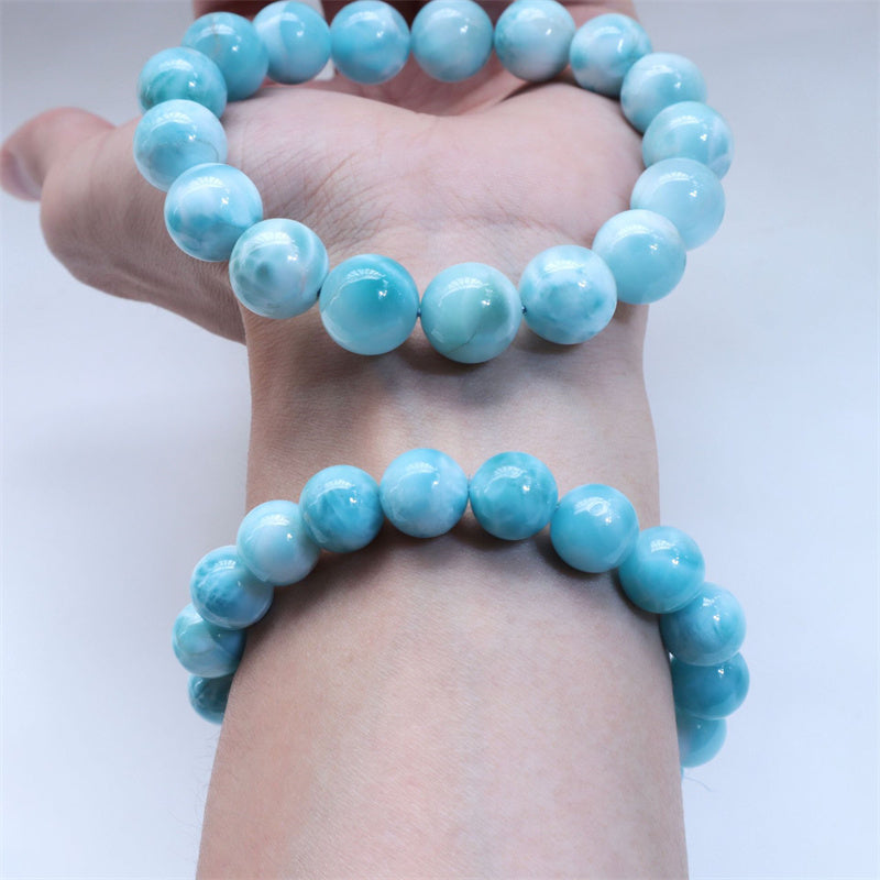Larimar Weisheits-Vertrauensarmband 8mm Naturstein