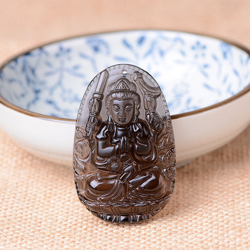 Obsidian Protection Necklace with Chinese Zodiac | Healing Sounds