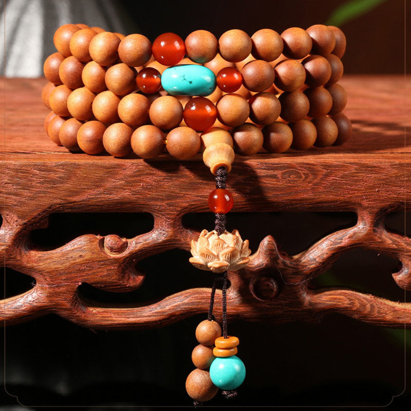 8 mm Sandelholz-Lotus-Erleuchtungs-Charm-Armband