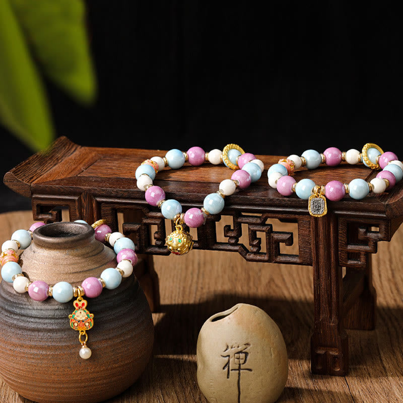 10 mm Liuli-Glas-Armband zum Schutz spirituellen Reichtums