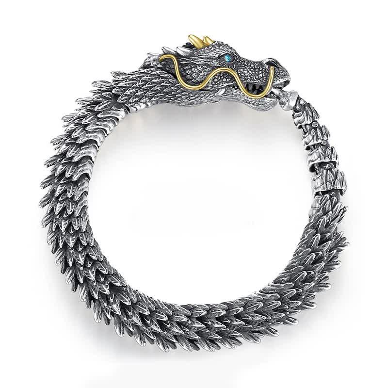 Nordischer Drache, handgefertigtes Glücks- und Schutzkettenarmband