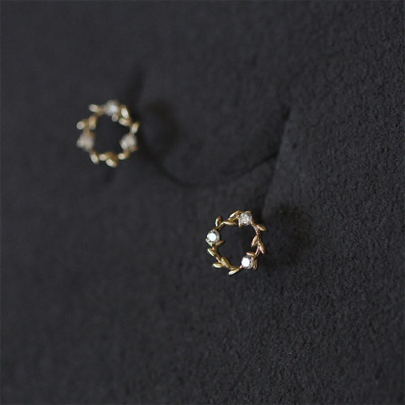 925 Sterling Silber Spirituelle Ohrringe Winziger Kranz Segensblume