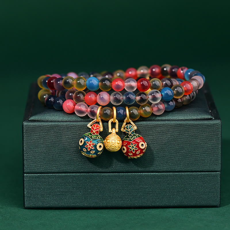 Candy Agate Triple Wrap Bracelet | Family Strength & Blessings
