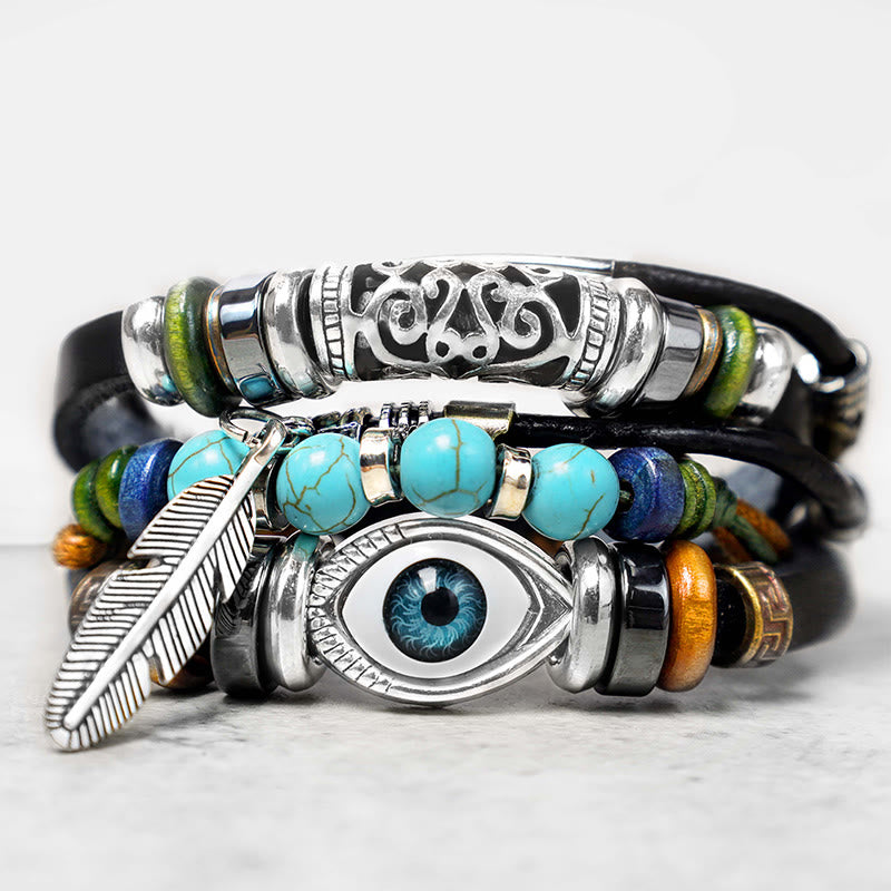 12mm Turquoise Evil Eye Protection Bracelet