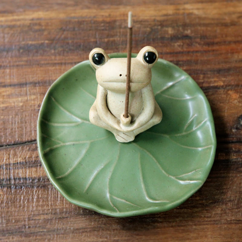 Handmade Ceramic Frog Incense Burner | Meditation Decor