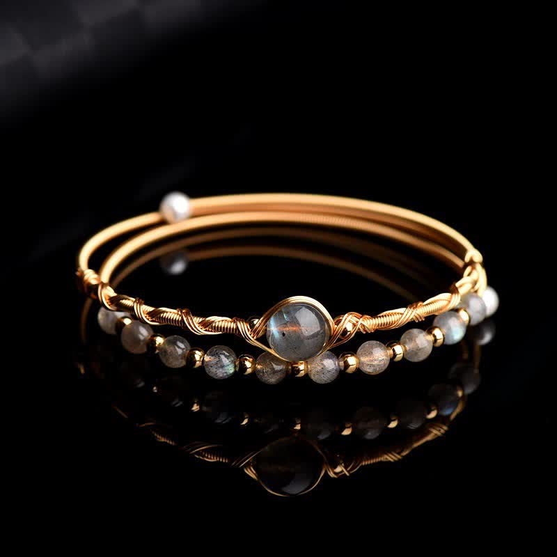 Moonstone Love Bracelet for Calm & Healing in Premium Metal 15-20cm
