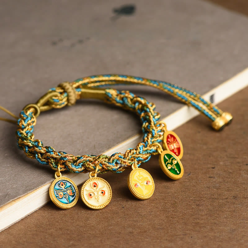 Tibetisches spirituelles Armband mit den fünf Göttern des Reichtums