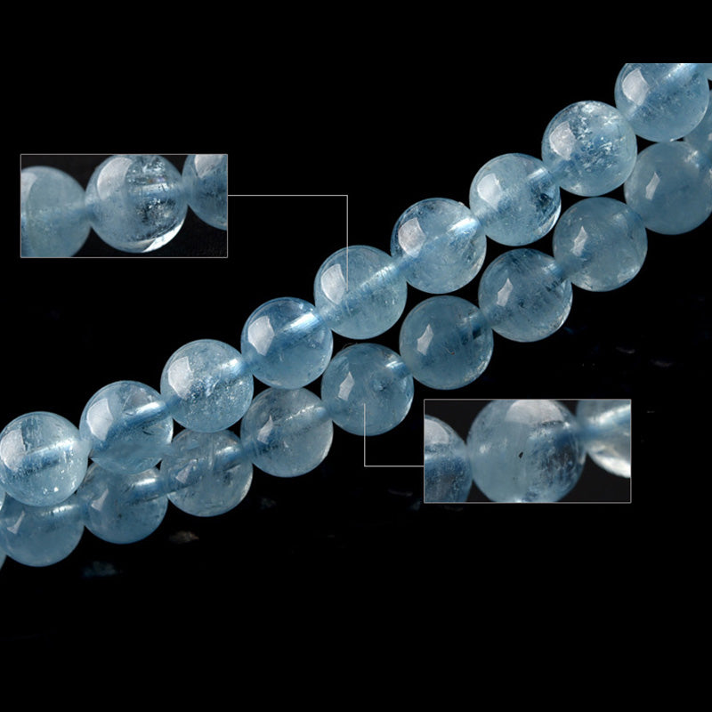 6 mm Aquamarin-Armband für Frieden und emotionale Heilung