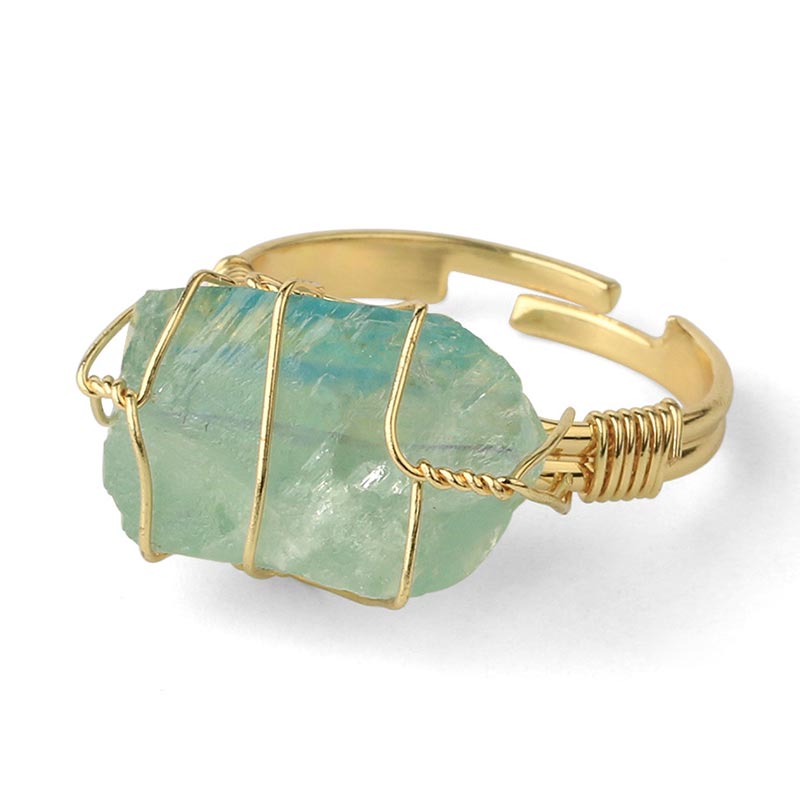 Unisex Amethyst Kristall Verstellbarer Heilring