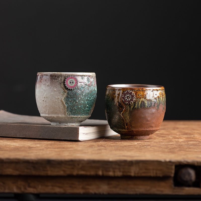 250 ml Sonnenblumen-Kiln-Change-Keramik-Zen-Kaffeetasse