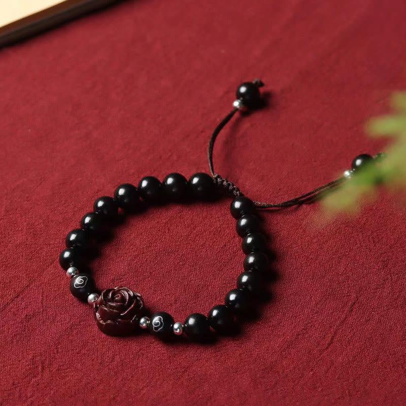 Small Leaf Red Sandalwood 8mm Sooth Bracelet for Calm