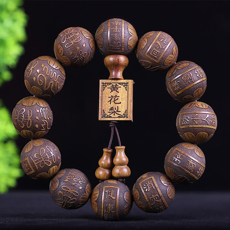 Chinesisches Sternzeichen-Armband aus Rosenholz | 12 Sternzeichen-Perlen Wärme