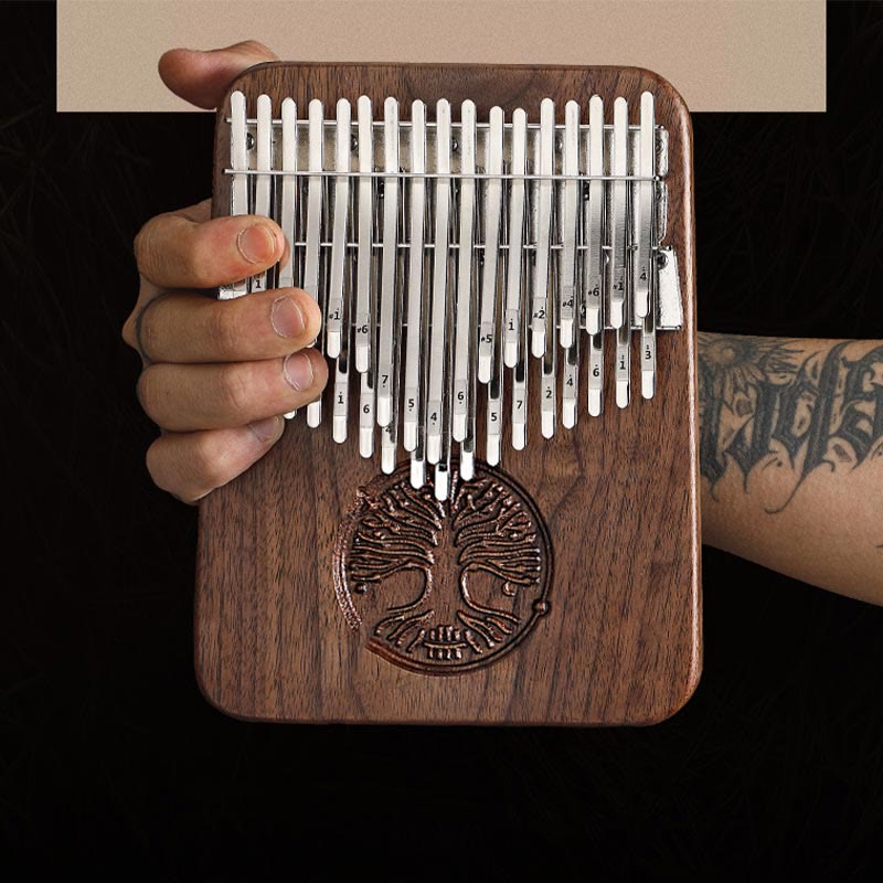 Kalimba-Daumenklavier mit 34 Tasten und Lebensbaum-Design