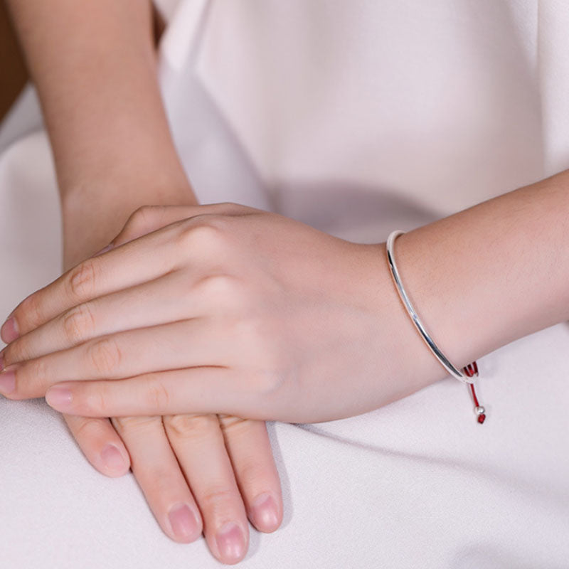 925 Sterling Silber Rote Schnur Heilknoten Armband für spirituellen Schutz